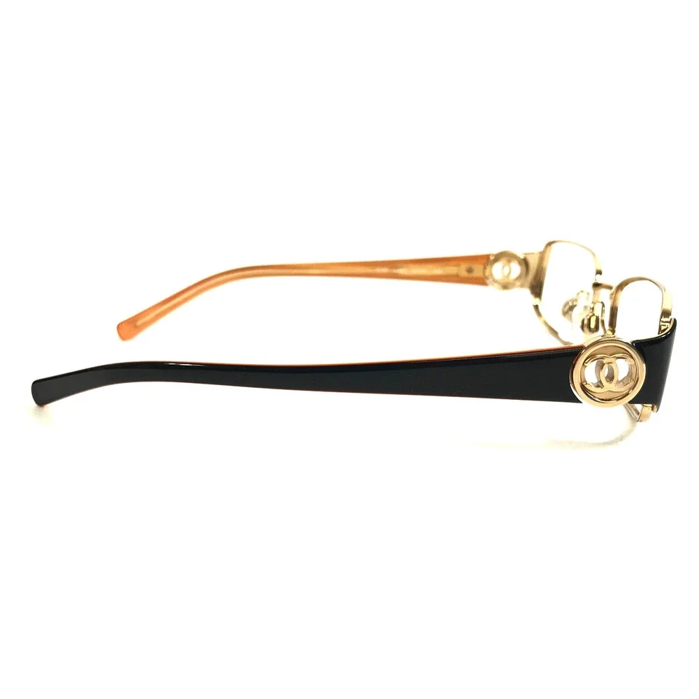 Chanel Eyeglasses Frames 2105 c.341 Black Orange Gold Wire Rim 51-17-130